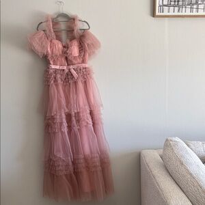 Pink Tulle Ruffle Dress